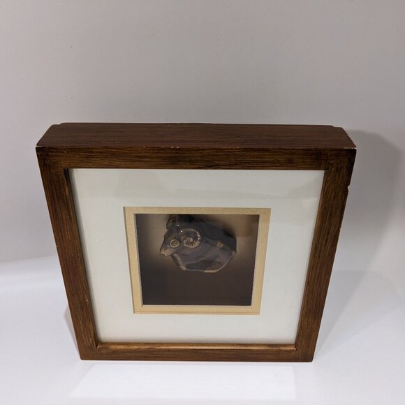 Vintage Chinese Horoscope Shadow Art Box w. Ceramic Goat Ram Sheep - Astrology - Picture 4 of 6